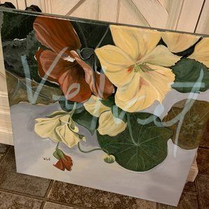Original painting by artist cascading flowers 20x20